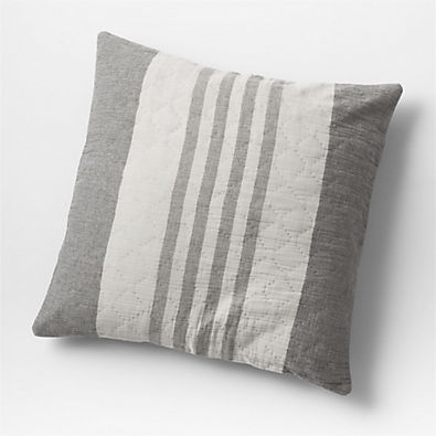 View Laurentis Ink Black Crinkle Stripe Euro Sham details