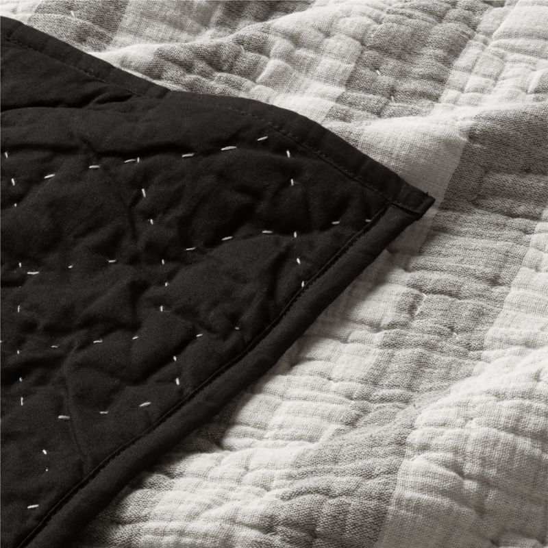 Laurentis Ink Black Crinkle Stripe Full/Queen Quilt - image 4 of 5