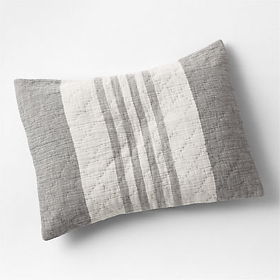 View Laurentis Ink Black Crinkle Stripe Standard Sham details