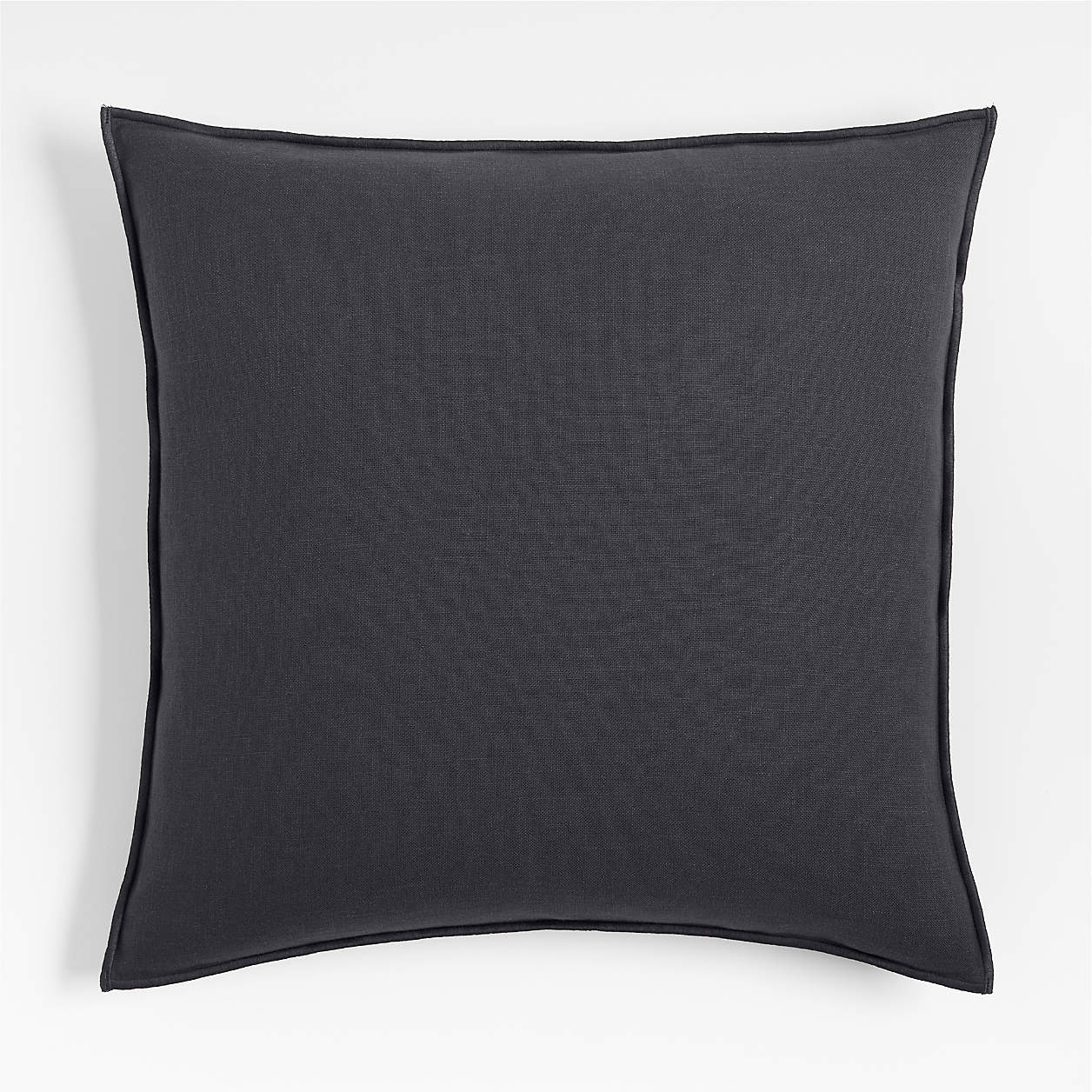 Organic Cotton Merrow Stitch 23"x23" Midnight Navy Throw Pillow with DownAlternative Insert