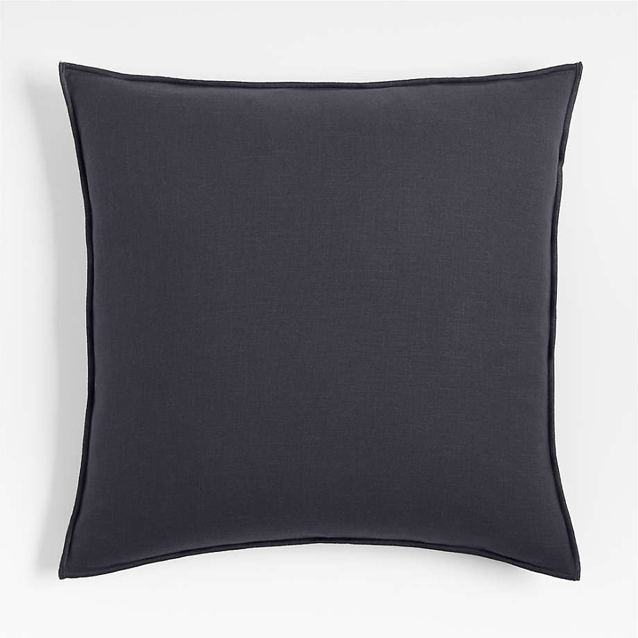 Organic Cotton Merrow Stitch 23"x23" Midnight Navy Throw Pillow Cover