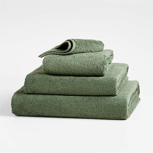 Quick-Dry Duck Green Organic Cotton Bath Towels
