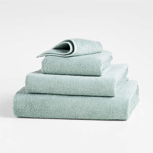 Quick-Dry Iceberg Green Organic Cotton Bath Towels