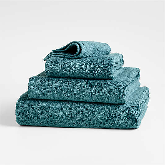 Quick-Dry Teal Organic Cotton Bath Towels