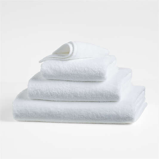 Quick-Dry White Organic Cotton Bath Towels