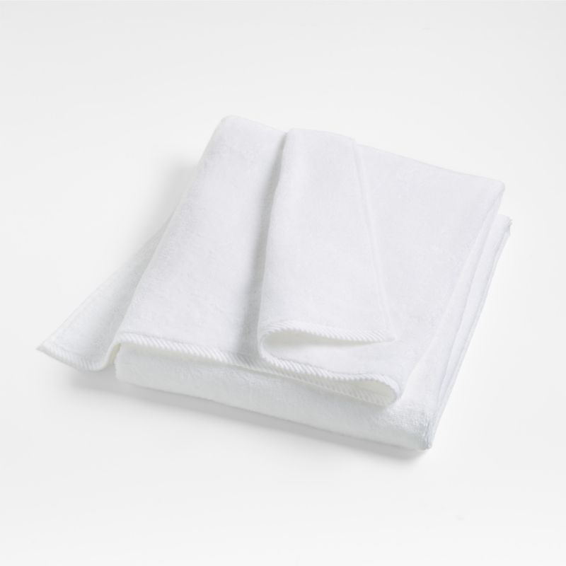 Quick-Dry Organic Cotton White Bath Towels, Set of 6