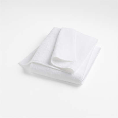 Quick-Dry White Organic Cotton Bath Towels