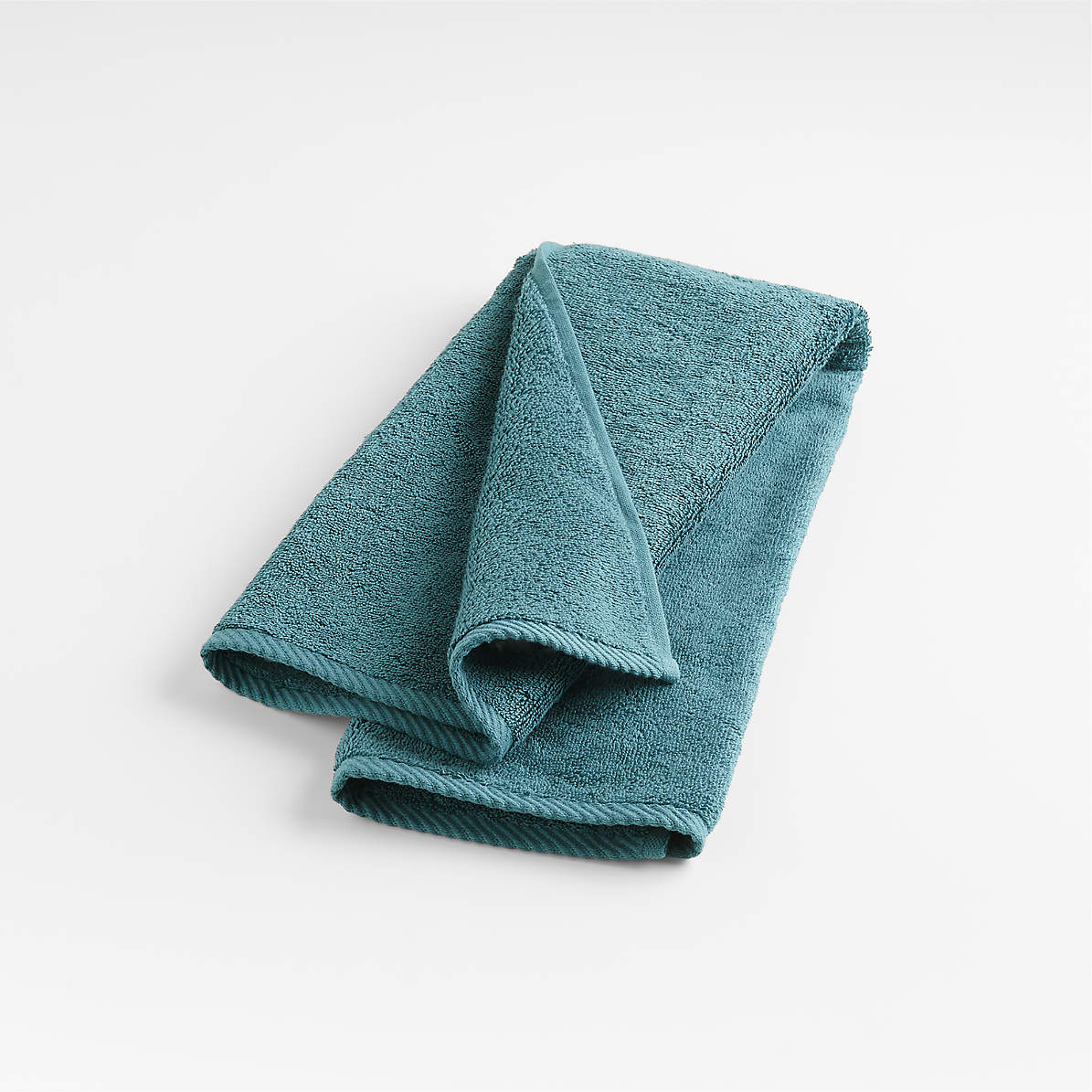Quick-Dry Teal Organic Cotton Hand Towel + Reviews | Crate & Barrel