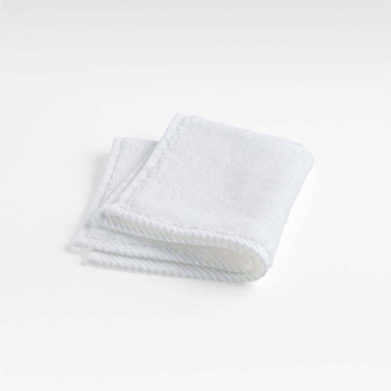 Quick-Dry White Organic Cotton Washcloth