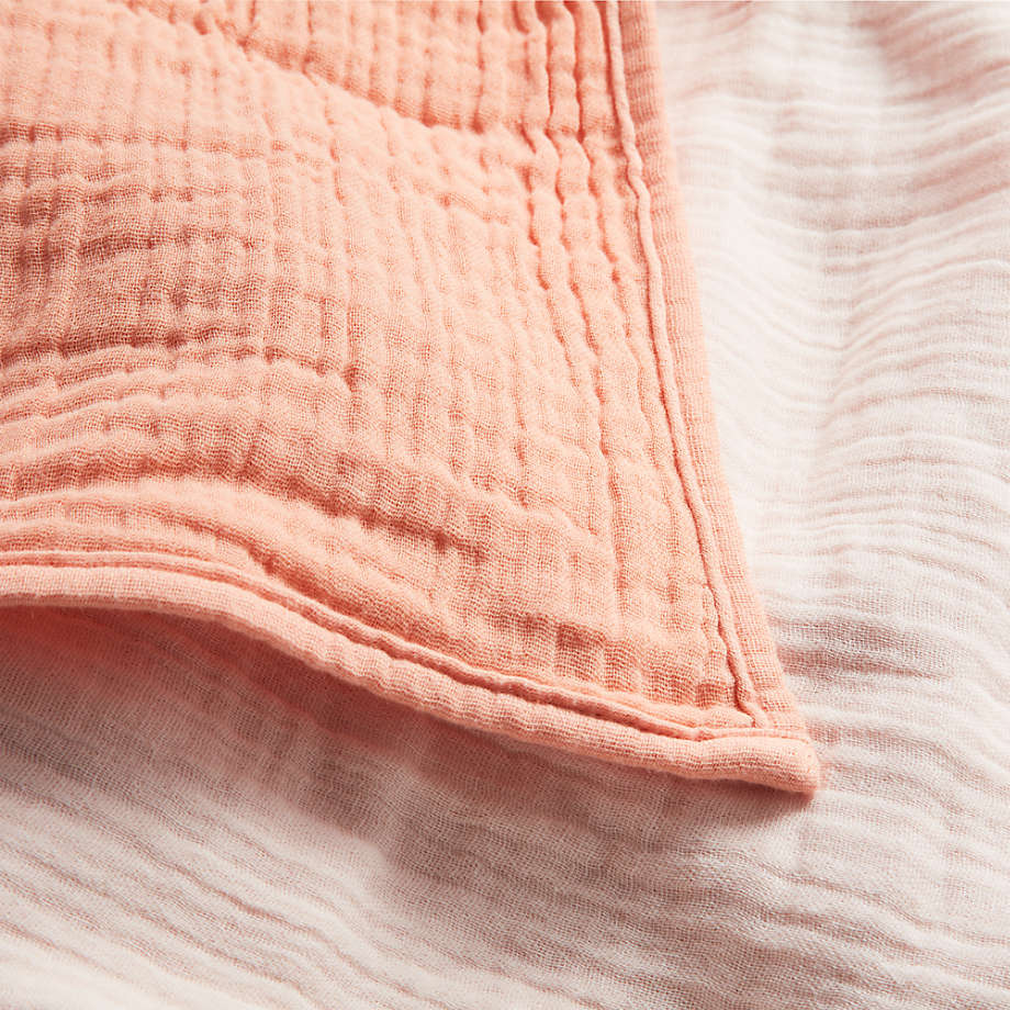 Modern Organic Reversible Cotton Gauze Pink Twin Kids Blanket + Reviews