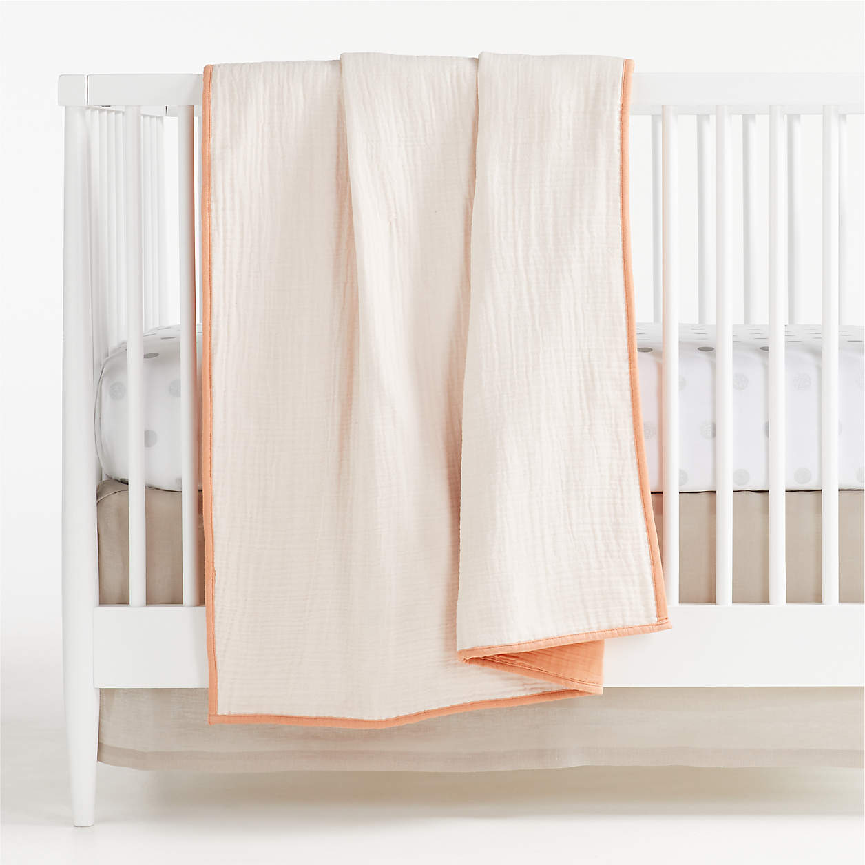 Peach Organic Cotton Gauze Reversible Blanket