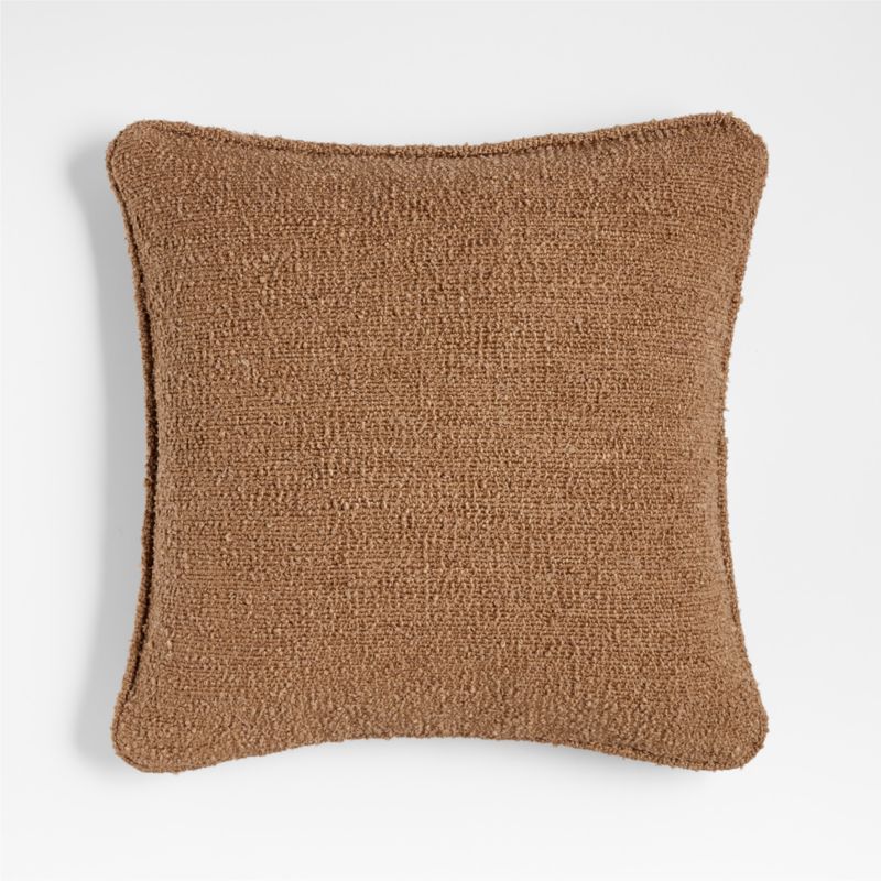 Camel Brown Organic Soft Boucle 20"x20" Throw Pillow Cover