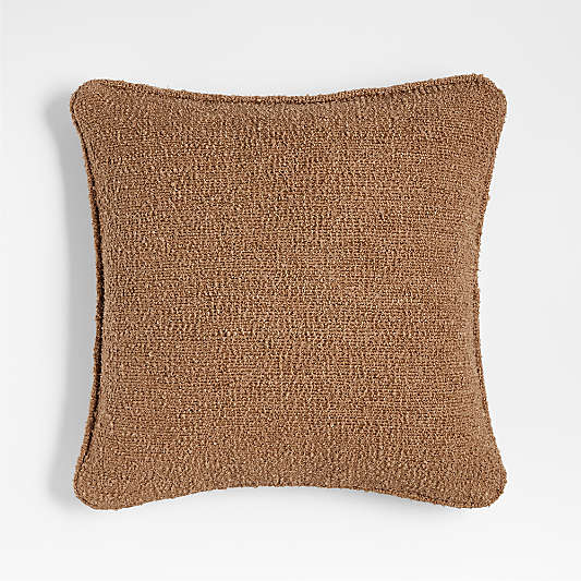 Camel Brown Organic Soft Boucle 20"x20" Throw Pillow