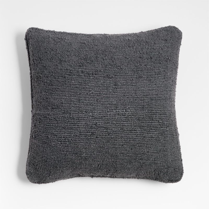 Storm Grey Organic Soft Boucle 20"x20" Throw Pillow Cover