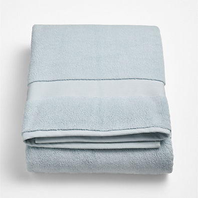 View Organic Turkish Cotton Pale Blue Bath Sheet details