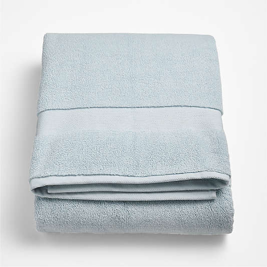 Classic Organic Turkish Cotton Pale Blue Bath Sheet