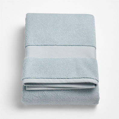 View Classic Organic Turkish Cotton Pale Blue Bath Towel details