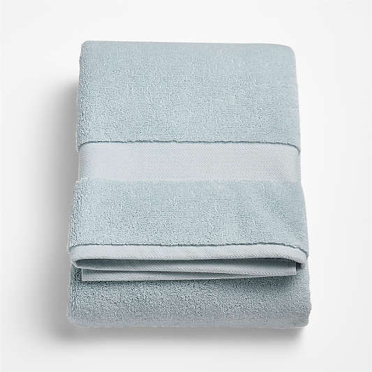 Classic Organic Turkish Cotton Pale Blue Bath Towel