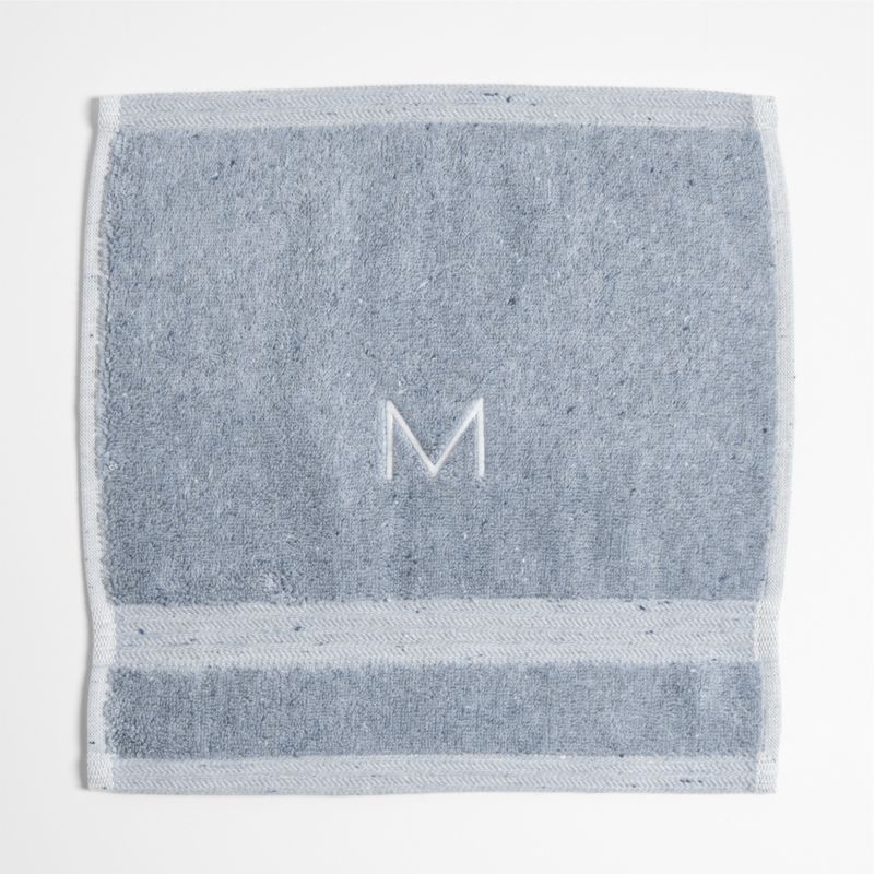 Organic Turkish Cotton Fleck Smoke Blue Washcloth - image 10 of 12