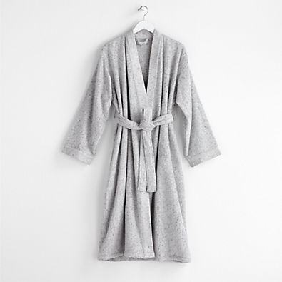 View Organic Large/Extra-Large Turkish Cotton Grey Fleck Bathrobe details