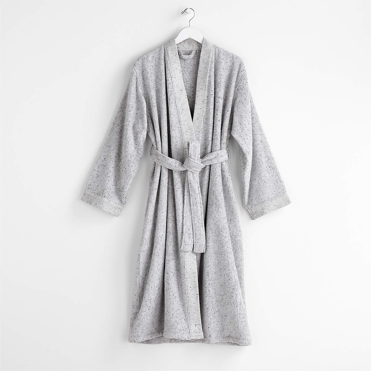 Organic Large/ExtraLarge Turkish Grey Fleck Bathrobe + Reviews Crate