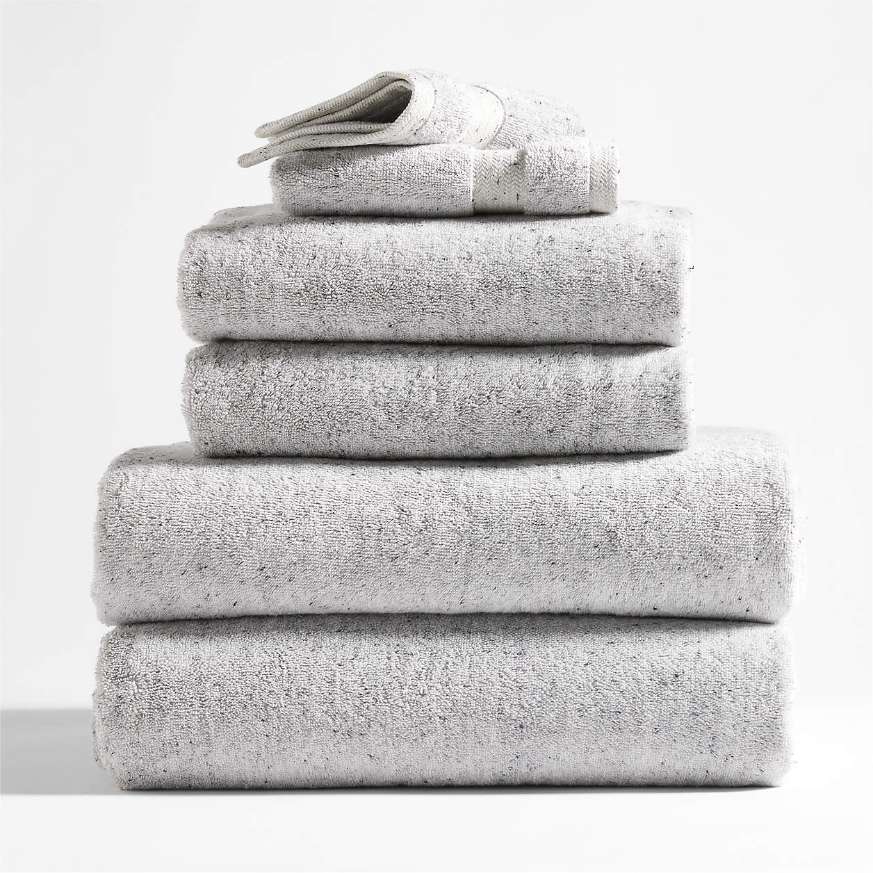 Organic Turkish Cotton Grey Fleck Bath Towel