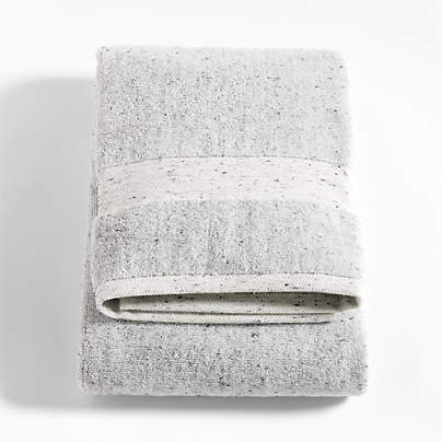 Organic Turkish Cotton Grey Fleck Bath Towel