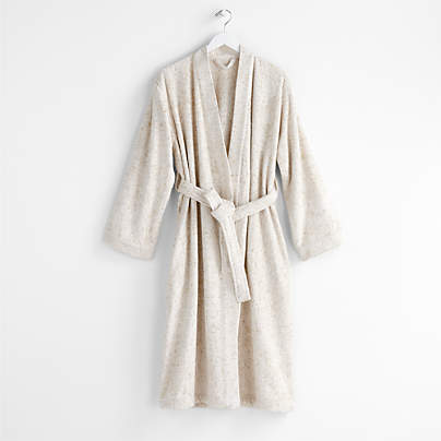 Organic Small/Medium Turkish Natural Beige Fleck Bathrobe