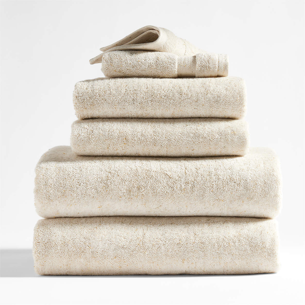 *COLOR: NATURAL BEIGE* Organic Turkish Cotton Bath Towels, Set of 6