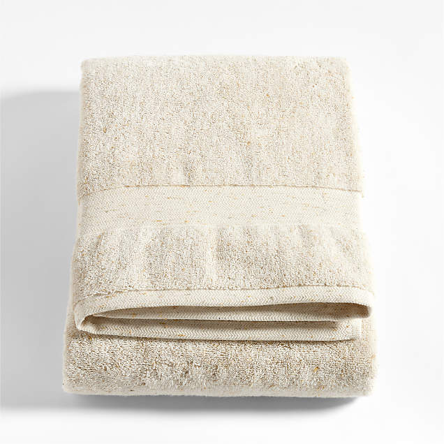 Organic Turkish Cotton Grey Fleck Bath Sheet + Reviews | Crate & Barrel