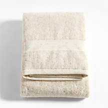 Organic Turkish Cotton Natural Beige Fleck Bath Towel | Crate & Barrel