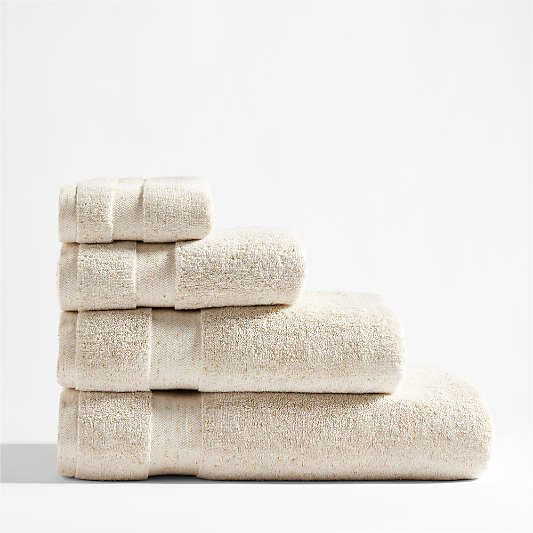 Organic Turkish Cotton Natural Beige Fleck Bath Towels