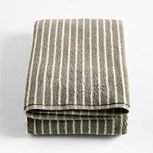 Organic Turkish Cotton Shadow Sage Bath Sheet | Crate & Barrel