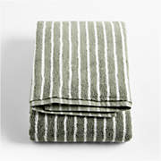 Dorm Turkish Organic Cotton Sky Blue Striped Bath Towel, Set of 6
