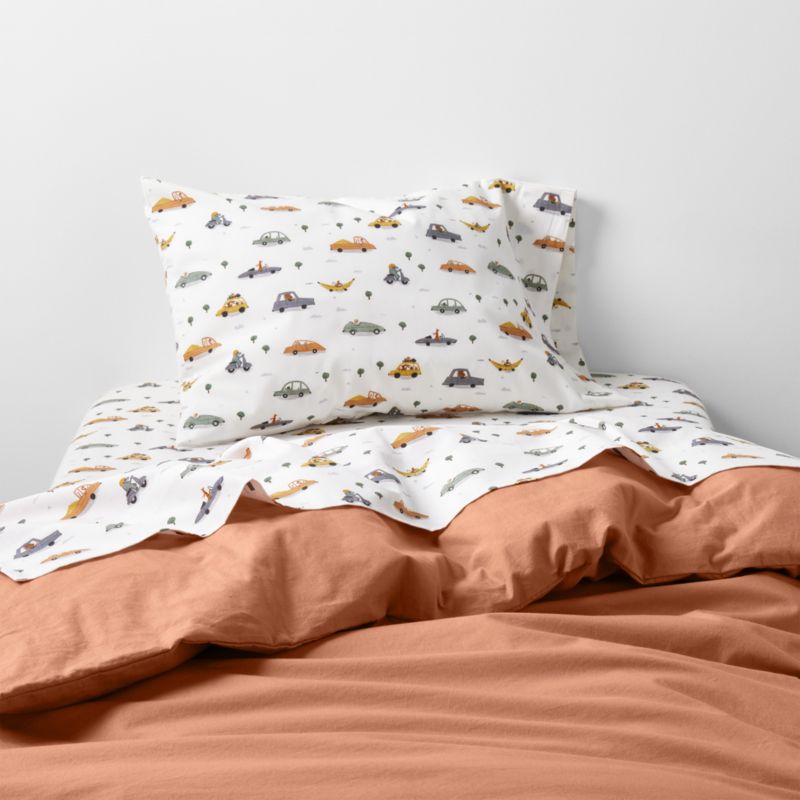 Cozy Cloud Canyon Orange Washed Organic Cotton Toddler Duvet Cover