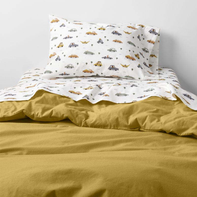 Cozy Cloud Savannah Yellow Washed Organic Cotton Toddler Duvet Cover