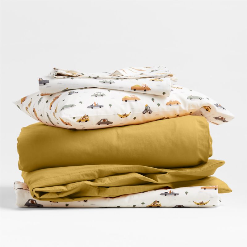 Cozy Cloud Savannah Yellow Washed Organic Cotton Toddler Duvet Cover
