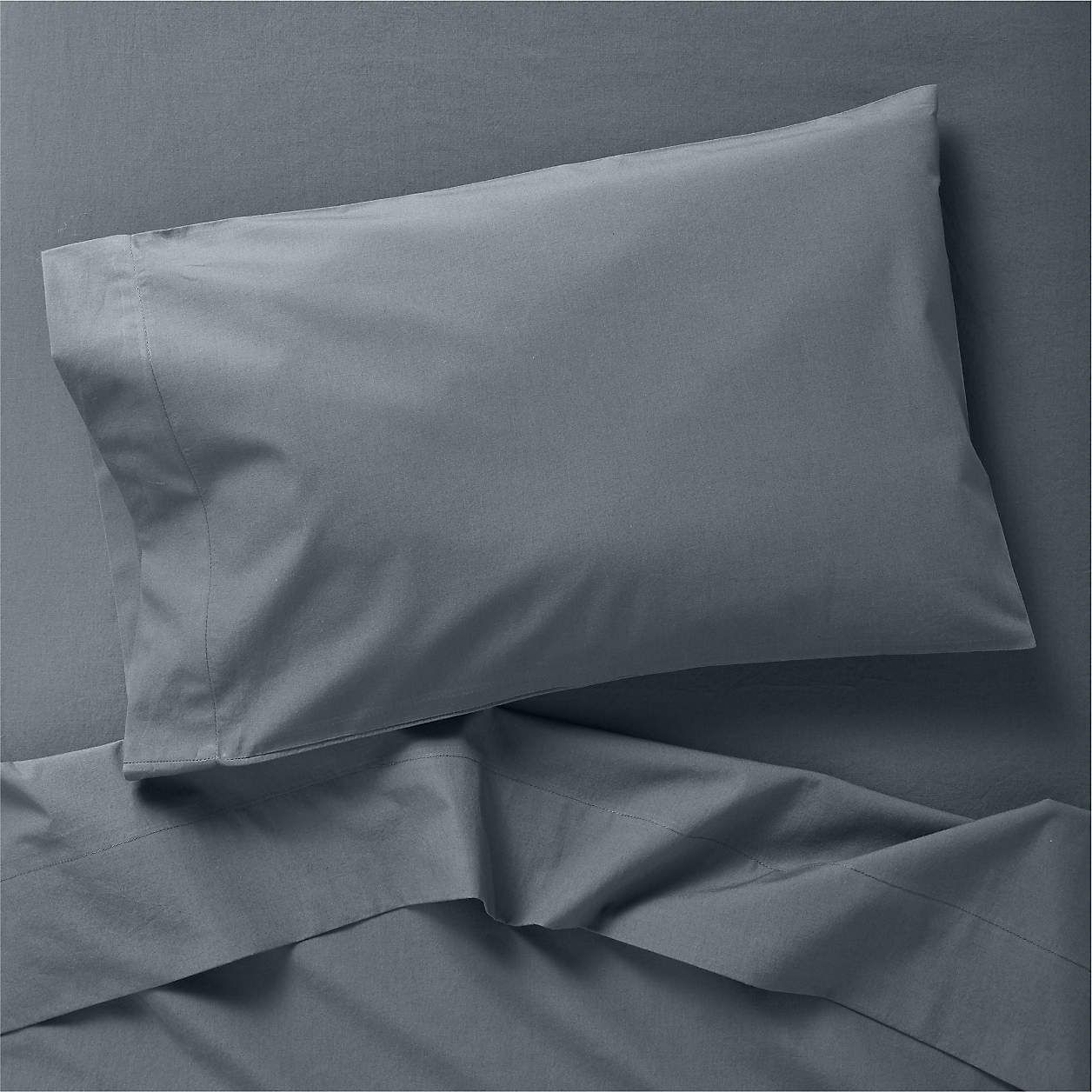 Modern Cozy Cloud Dark Blue Organic Washed Cotton Toddler Sheet Set