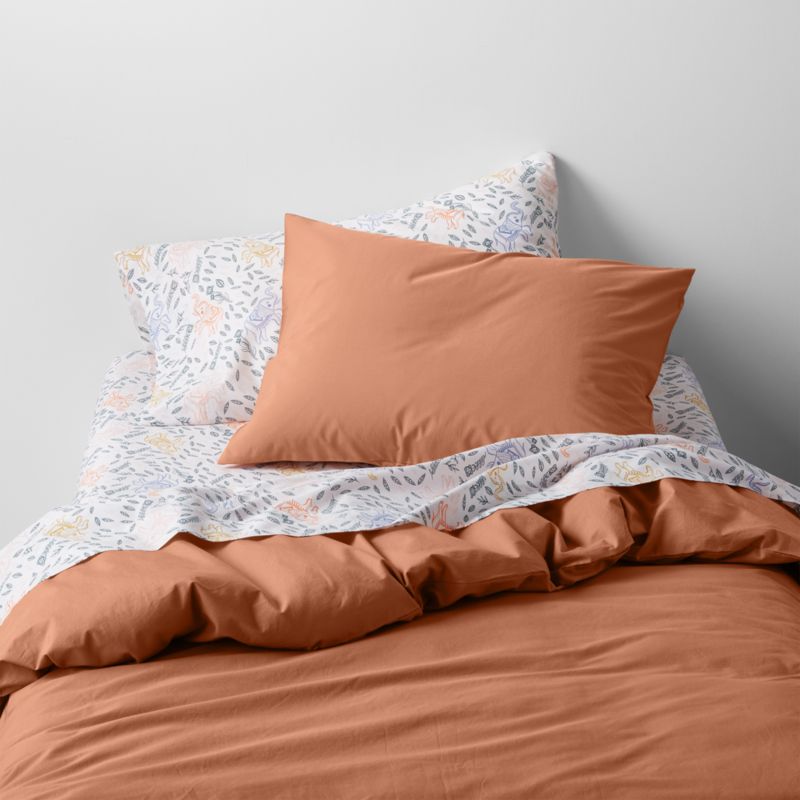 Cozy Cloud Canyon Orange Washed Organic Cotton Kids Twin Duvet Cover