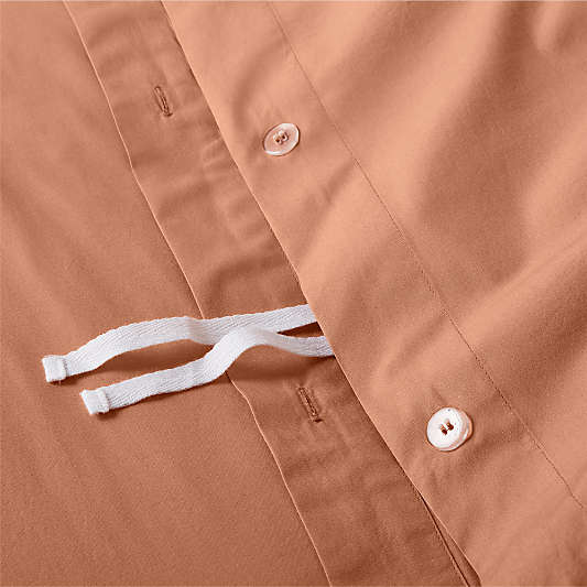 Cozy Cloud Canyon Orange Washed Organic Cotton Kids Full/Queen Duvet Cover