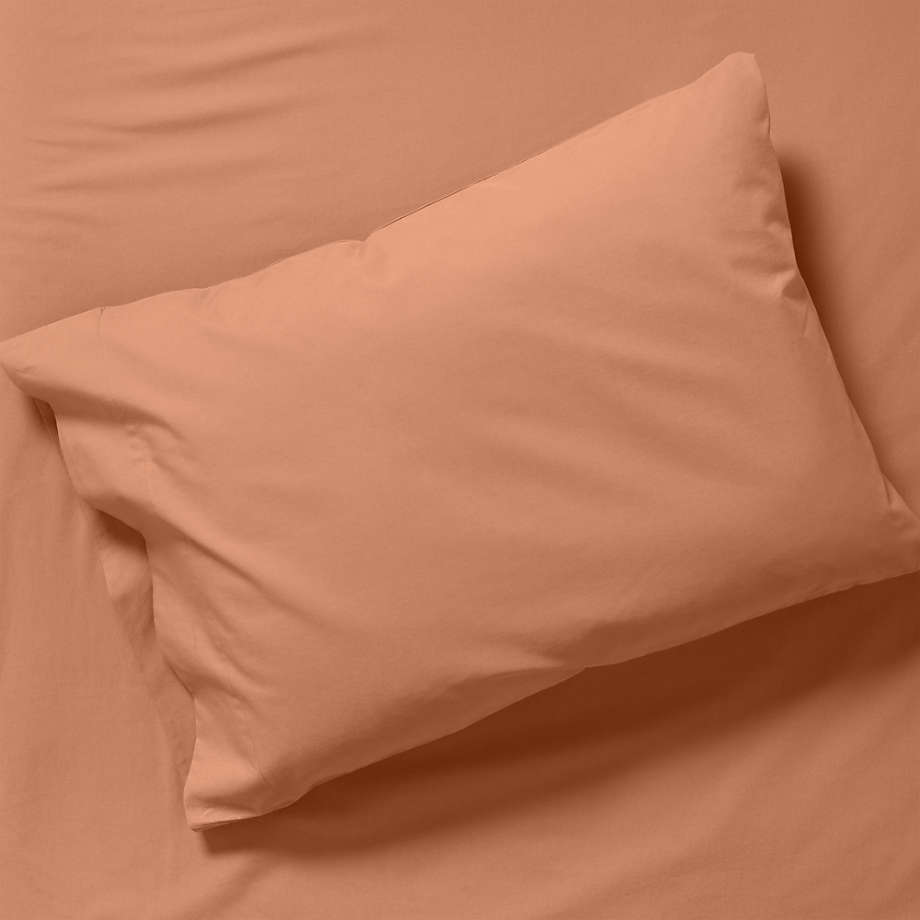 Modern Cozy Cloud Canyon Orange Organic Washed Cotton Pillowcase