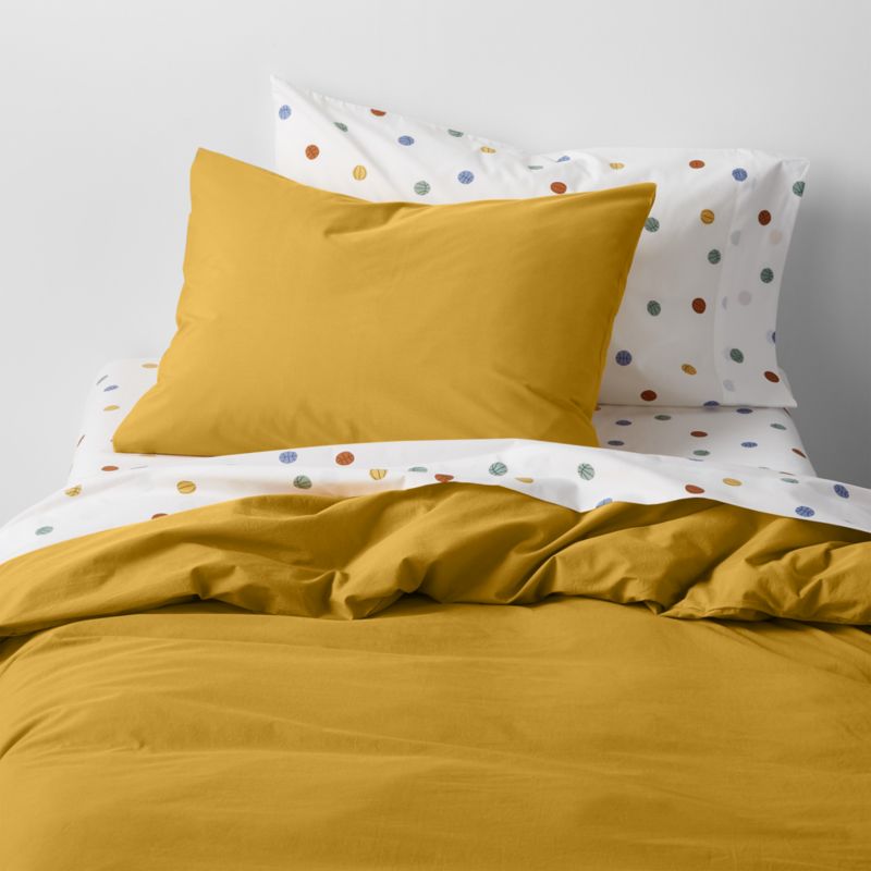 Cozy Cloud Savannah Yellow Washed Organic Cotton Kids Duvet Cover ...