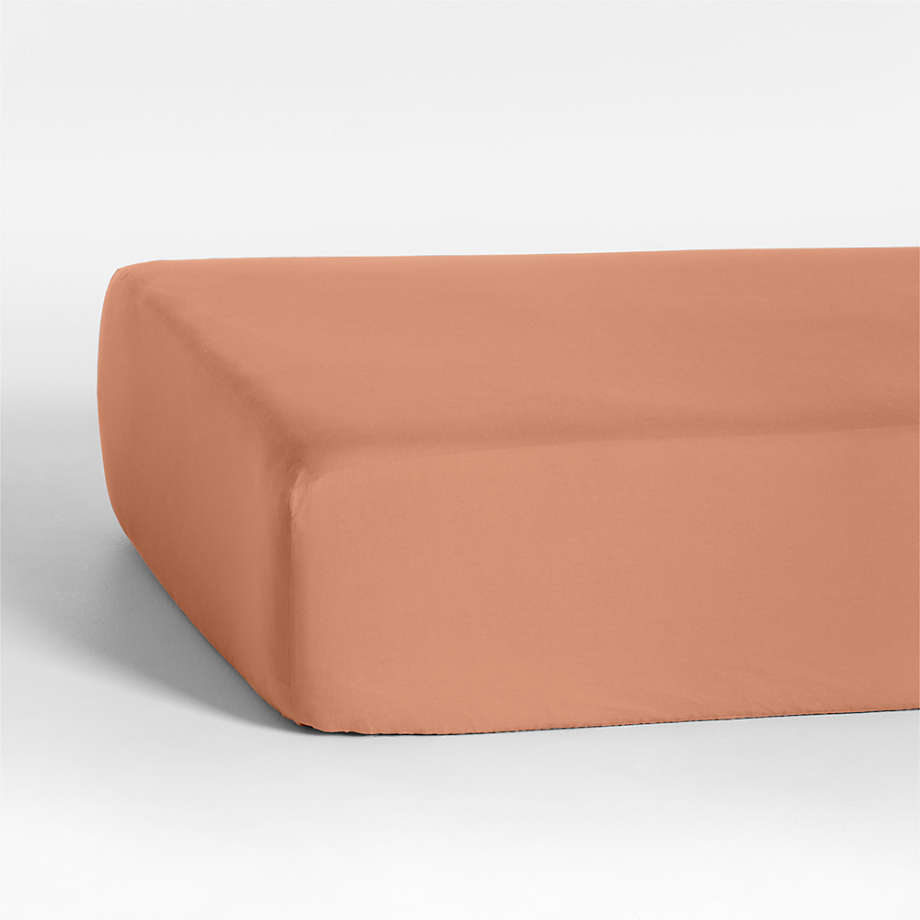 Cozy Cloud Canyon Orange Organic Washed Cotton Baby Crib Fitted Sheet