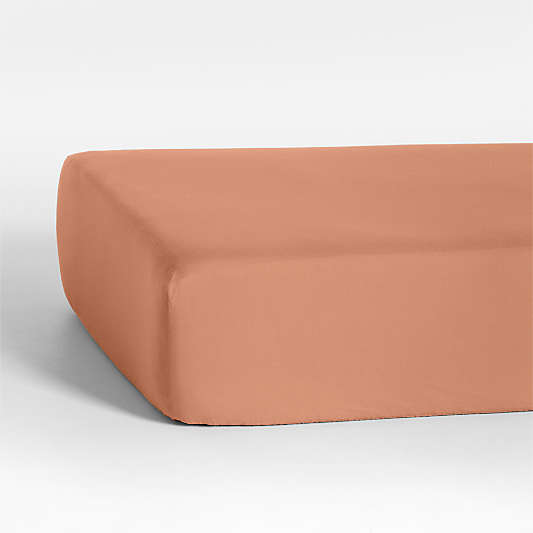 Cozy Cloud Canyon Orange Washed Organic Cotton Baby Crib Fitted Sheet