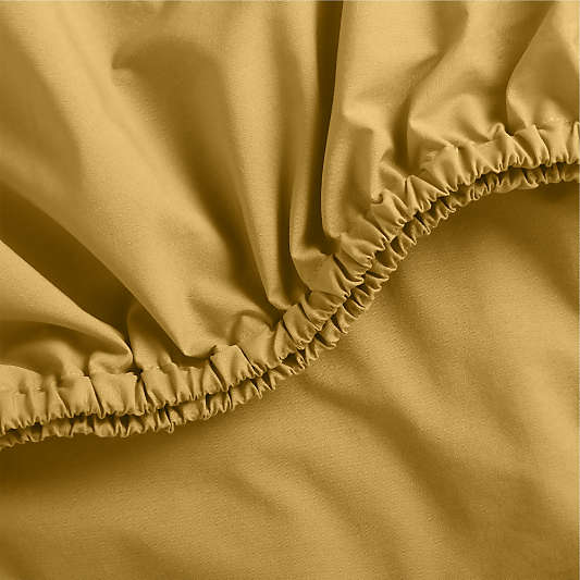 Cozy Cloud Savannah Yellow Washed Organic Cotton Baby Crib Fitted Sheet