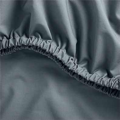 View Cozy Cloud Slate Blue Washed Organic Cotton Baby Crib Fitted Sheet details