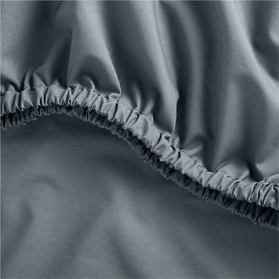 Cozy Cloud Slate Blue Washed 100% Organic Cotton Baby Crib Fitted Sheet