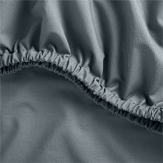 Cozy Cloud Slate Blue Washed 100% Organic Cotton Baby Crib Fitted Sheet