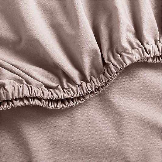 Cozy Cloud Moody Mauve Washed 100% Organic Cotton Baby Crib Fitted Sheet