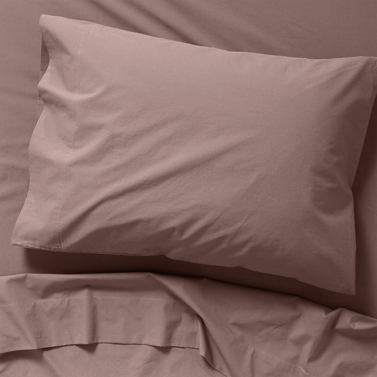 Modern Cozy Cloud Moody Mauve Organic Washed Cotton Twin Sheet Set Crate & Kids